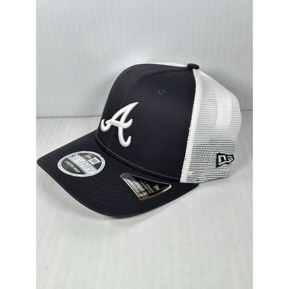 New Era Atlanta Braves MLB 9SEVENTY Adjustable Trucker Stretch-Snap Hat Cap NWT - Picture 2 of 5